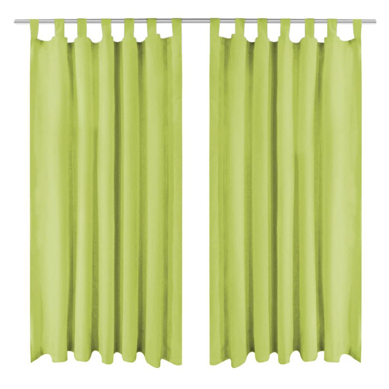 Bachar Semi Sheer Curtain Pair, Green, 140cm Width x 245cm Drop