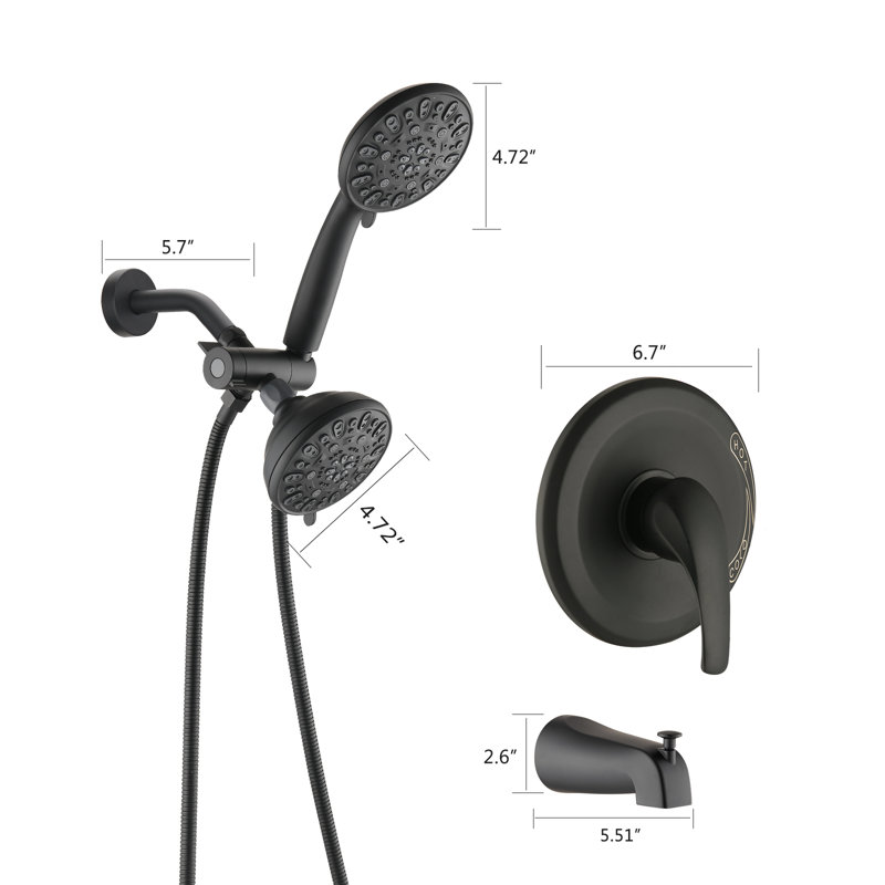 Robinet de baignoire avec valve brute, Noir