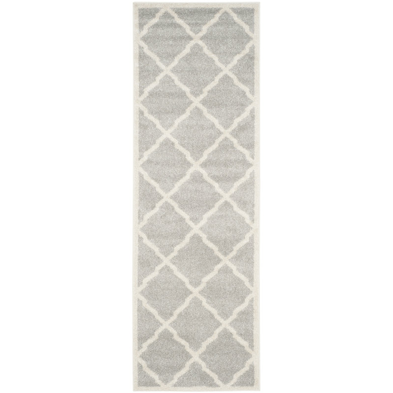 Tapis géométrique gris clair / beige Ammundsen, Tapis de couloir 2 pi 3 po x 9 pi
