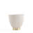 Anderson Modern Vegan Leather Upholstered Stainless Steel Pedestal End Table with Sintered Stone Top in Cream-1214306113