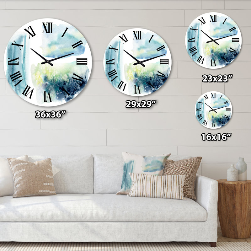 Nuage abstrait sous l'eau - horloge murale moderne, Petit