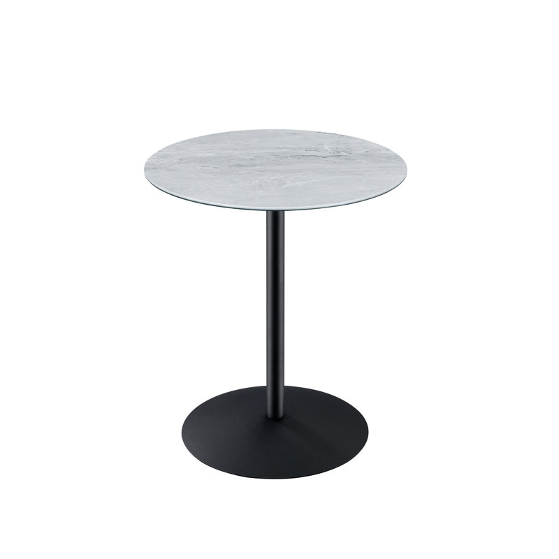 Benis Glass Top End Table, Black, Gray