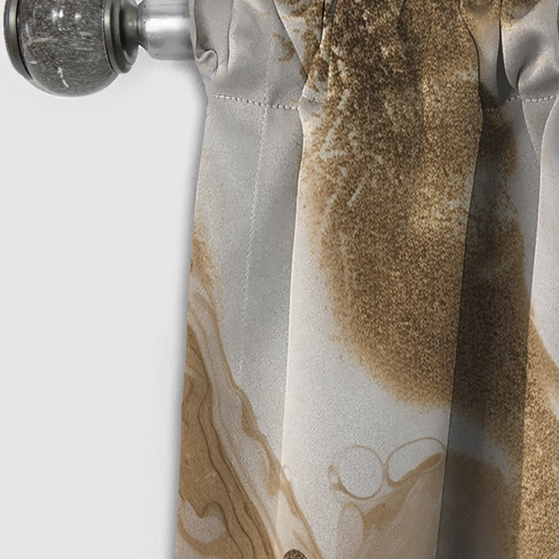 Or et gris A Marble Effect IV - Rideau occultant en marbre abstrait - 1 panneaux, L 52 po x L 95 po