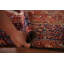 Tapis rouge tribal géométrique 5 x 6