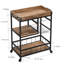 Industrial Drinks Trolley Bar Cart with Removable Tray, Wine Rack & Glass Holder