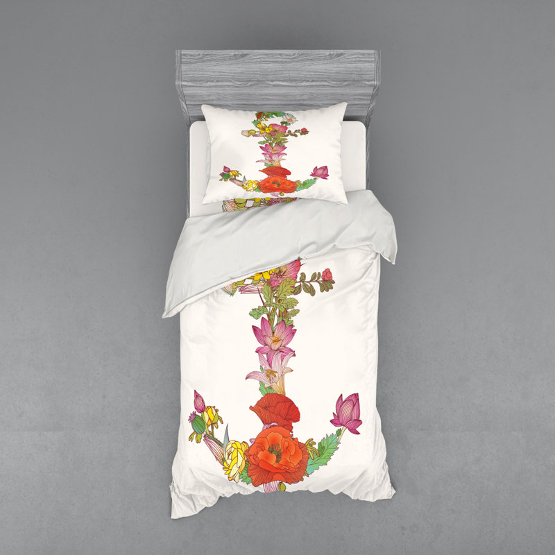 Ensemble de housse de couette en microfibre Anchor, Housse de couette simple + 6 pièces supplémentai