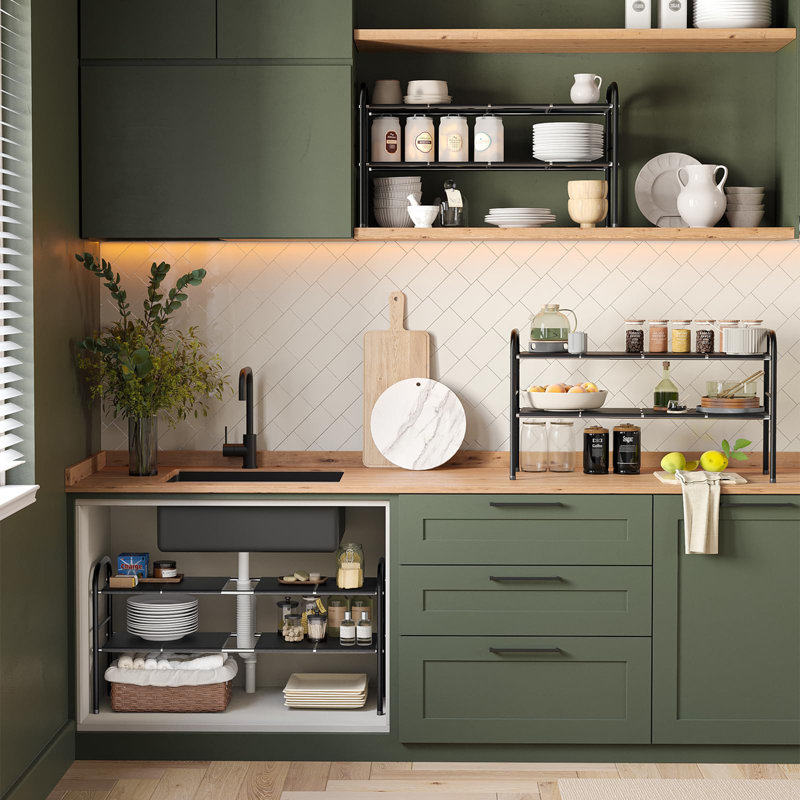 2 Tier Expandable Under Cabinet Organizer Shelf