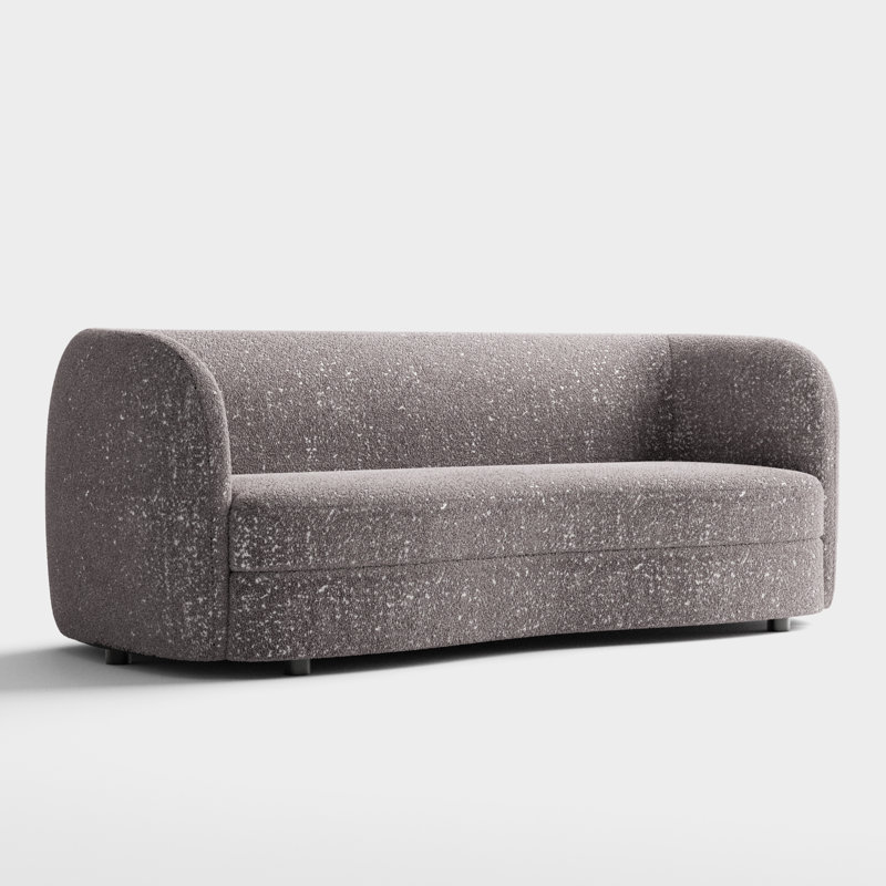 Celal 82.5'' Tuxedo Arm Curved Sofa, Charcoal Gray 100% Polyester
