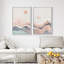 "Mountain Range Moon Sun", nature abstraite, encadrée sur toile, 2 pièces-91069250-91069253
