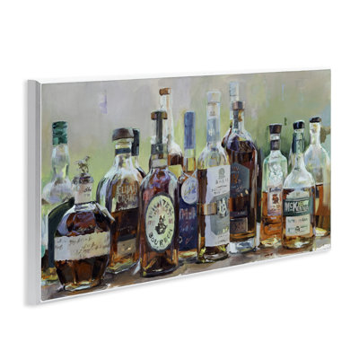 «Vintage Whiskey Bottles», plaque murale par Marilyn Hageman
