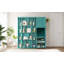 Lit escamotable mural simple avec bibliothèque, armoire supérieure, bureau extensible et rangement latéral-542325392