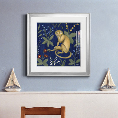 Venezia Monkey Garden III - Matted and Framed Under Acrylic Glass, Large Living Room Wall Art