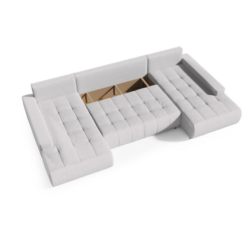 Haussman Corner Sofa Bed, Silver