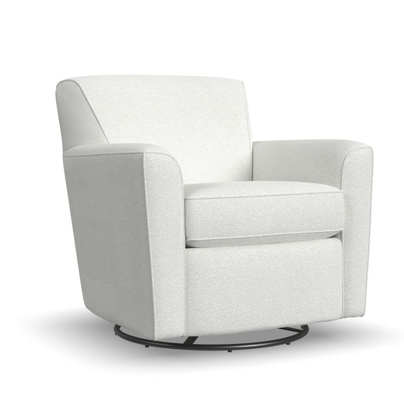 Monarch Upholstered Swivel Armchair, Snow Performance Boucle
