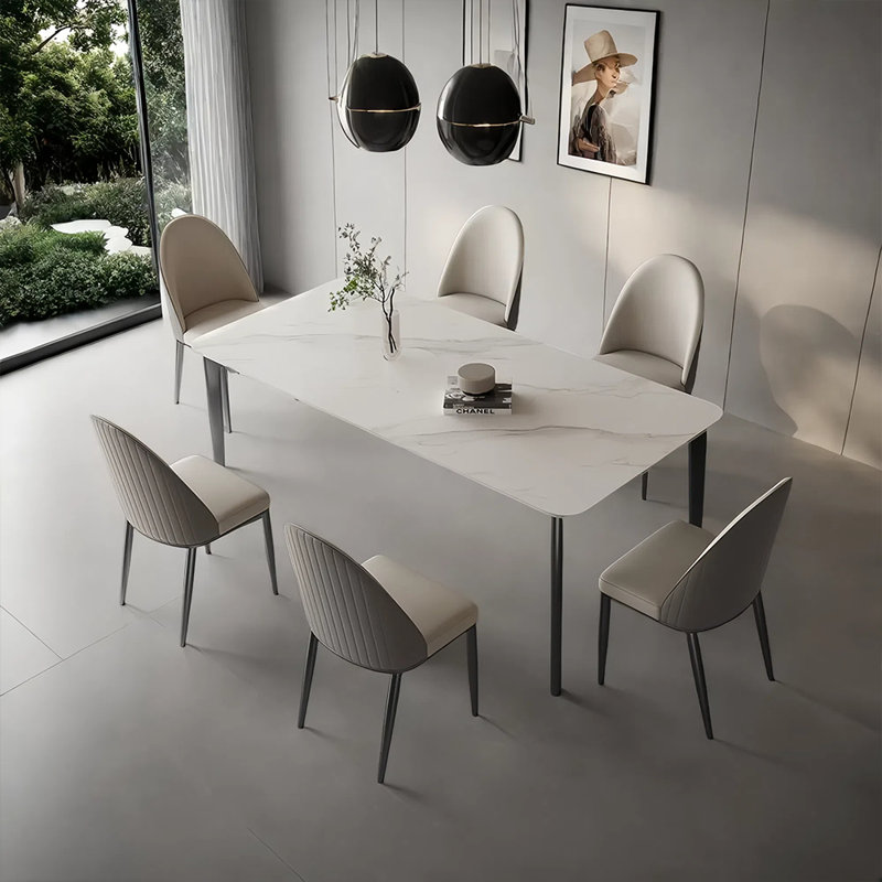 Ensemble de table et chaises de salle à manger moderne et luxueux, H 29,52 po x L 70,86 po x l 35,43 po