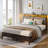 Jeffory Bed with Storage Headboard and Integrated Charging Station-789754275-740190964