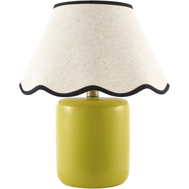 Aashif Table Lamp, Cream, Grass Green
