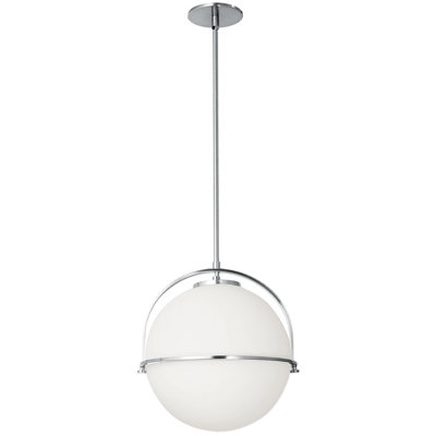 Paola 1 Light Pendant - White Opal Glass