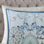 Très grand / très grand lit - Imprimé floral en coton, réversible, médaillon, motif inversé complémentaire, attaches de coin intérieures, housse de couette réversible lavable à la machine