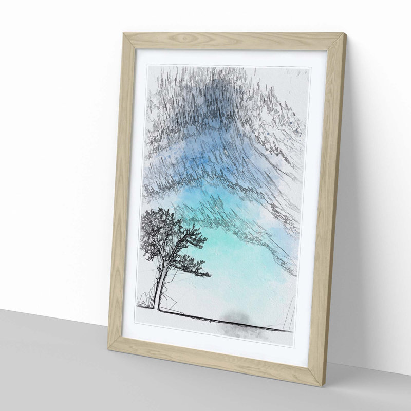 Tree at Dusk in Slovakia in Abstract - Framed Print, 60cm H x 40cm W x 2cm D, Oak