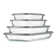 NutriChef 4-Piece Glass Bakeware Set with Lids
