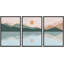 «Tropical Ocean Pastel Sun Horizon» sur toile, reproduction de 3 pièces-91022059-91176663