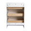 24" Freestanding Bathroom Storage Cabinet, 3-Soft Close Drawer, Glossy White