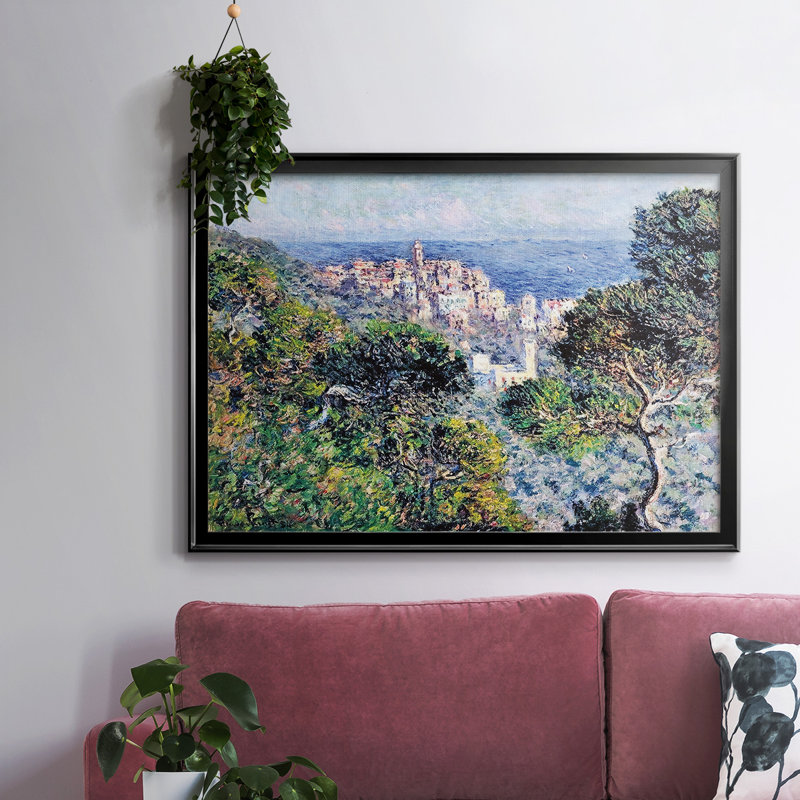 Bordviera, vue encadrée sur toile, Noir, H 26 po x l 38 po x P 1,5 po