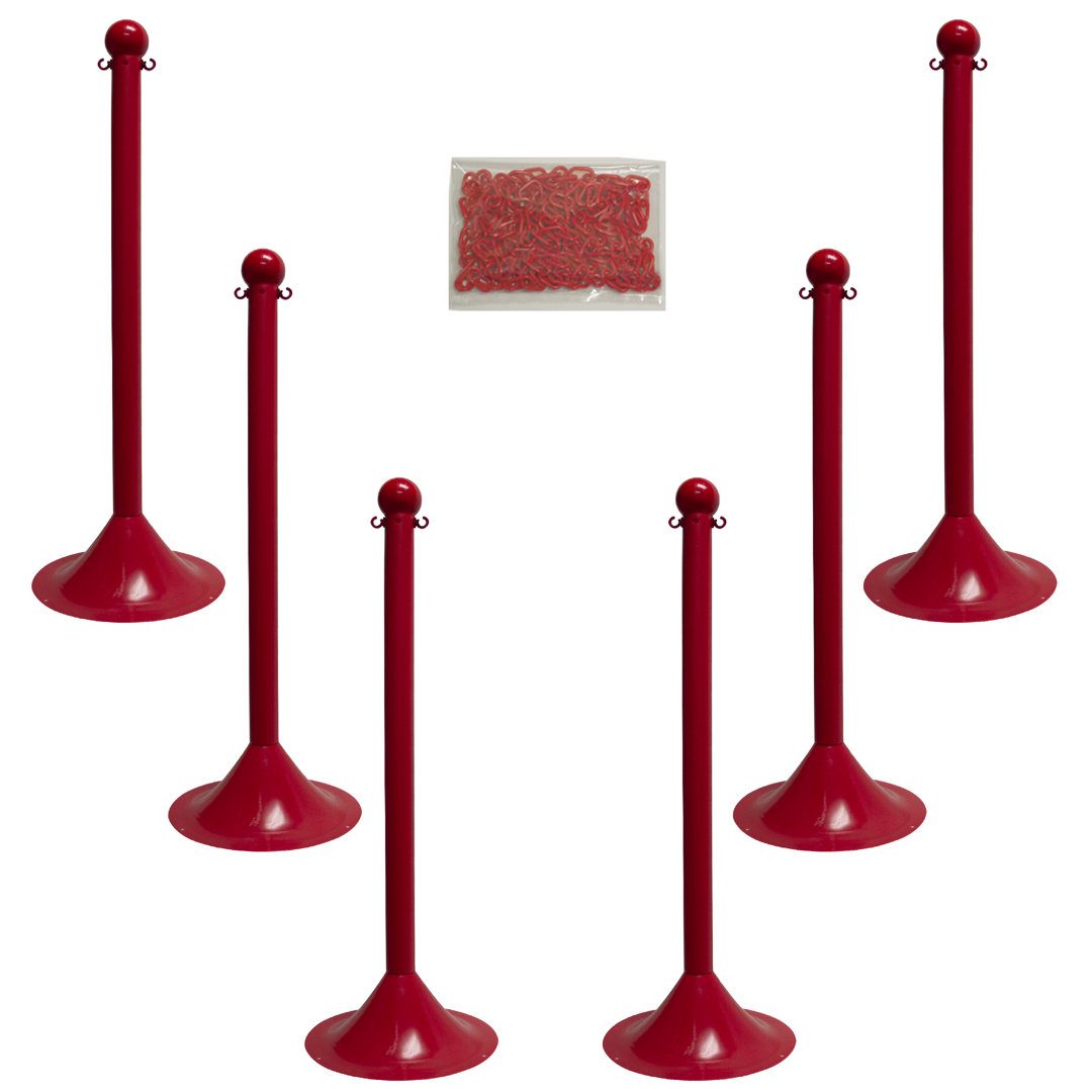 Mr. Chain 41'' H x 14'' W Plastic Stanchion System (Set of 6) Mr. Chain 
