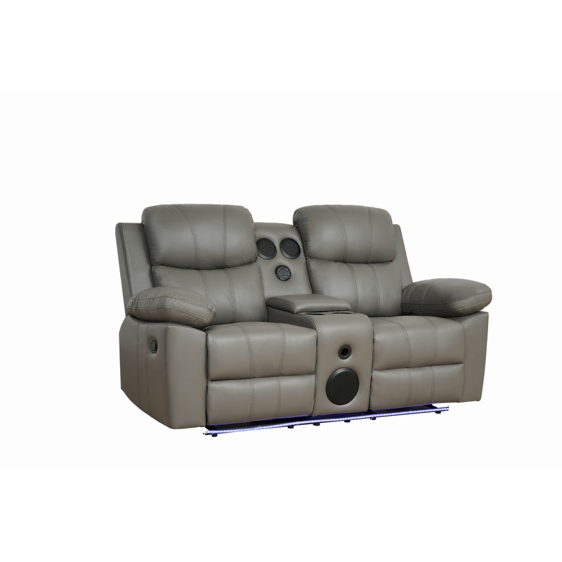 Causeuse inclinable avec console et audio Bluetooth à DEL, Gris