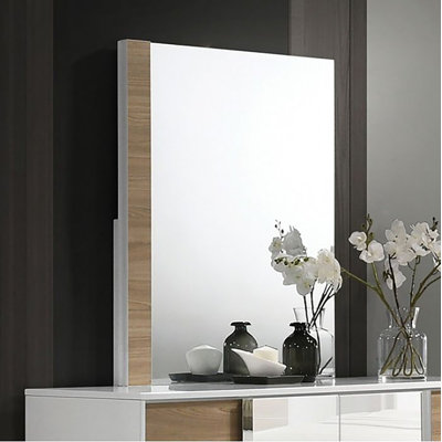 Cyrita Wood Flat Wall Mirror