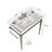 Vici Bathroom Console Sink, Wall-mounted White Ceramic Vanity Basin With 3 Pre-drilled Faucet Holes, Freestanding Stainless Steel Support Legs With Towel Bar, No Faucet-730215967-730215957-730215953