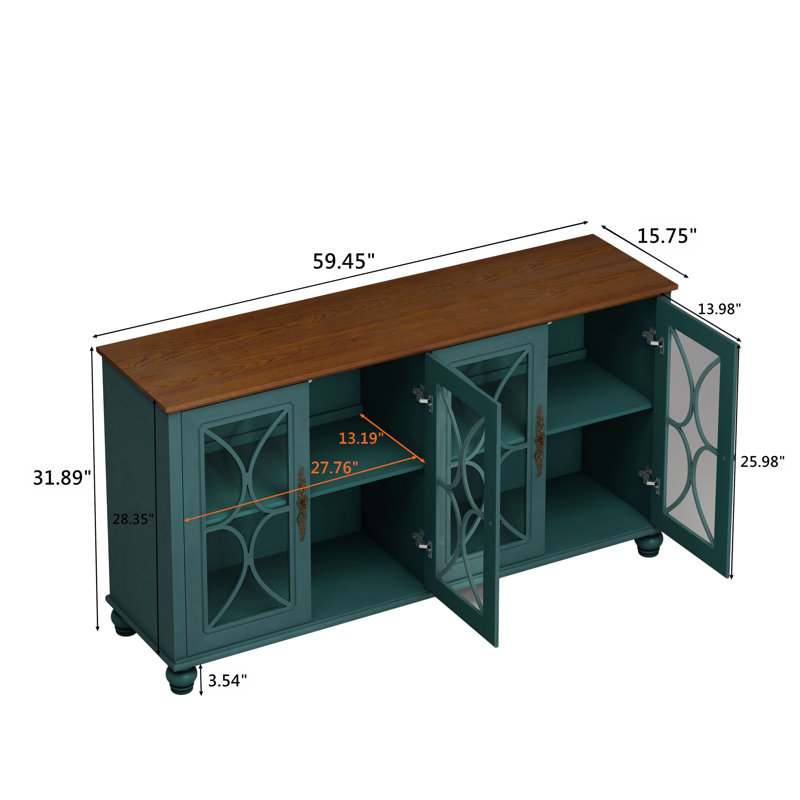 Console 59,54 po, Brun / Beige