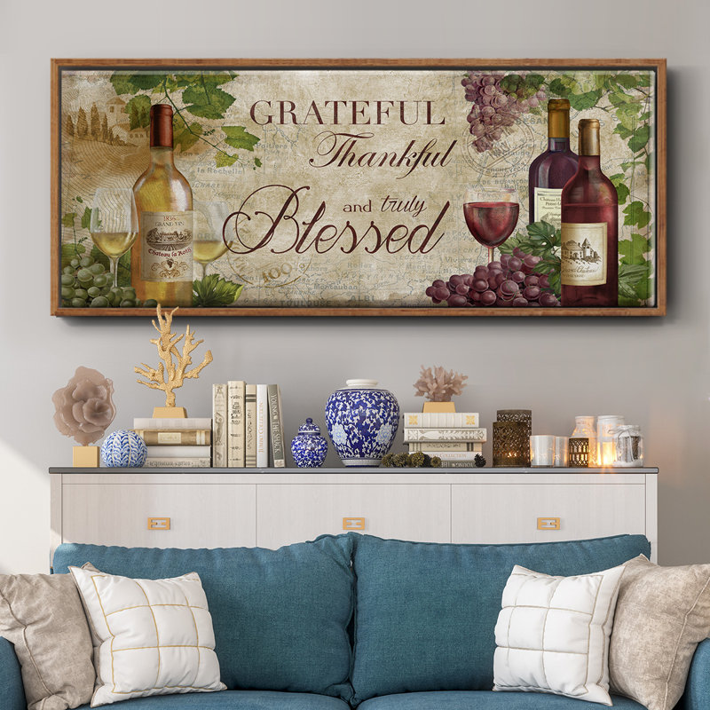 Grateful Wine - toile encadrée, H 20 po x l 50 po
