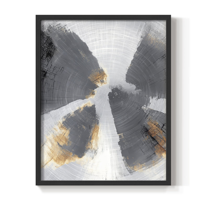 Abstract CCCLXXVII Framed Print - Ready To Hang , 10" H x 8" W, Black