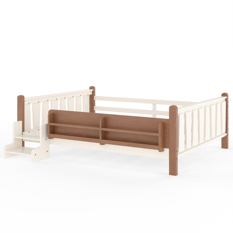 Lit grand avec rangement en bois massif peu encombrant, adapté aux enfants