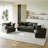 4 - Piece Upholstered Modular Gray Chenille Sectional Sofa Set – Plush Cloud Cushion Lounge Furniture, Customizable Layout for Cozy Living Rooms-954117956