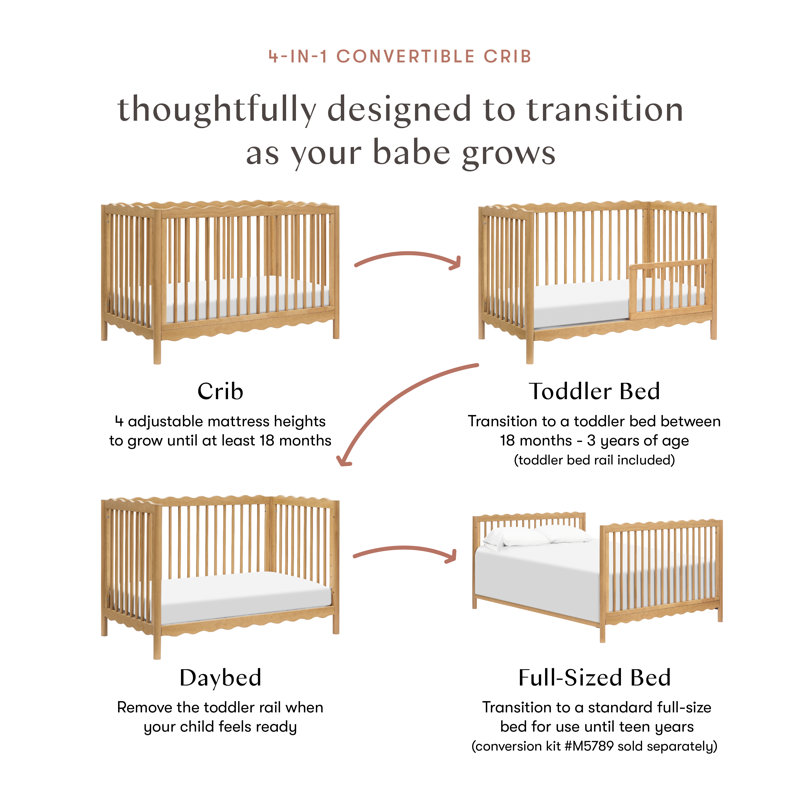 Swell 4-in-1 Convertible Crib, Honey