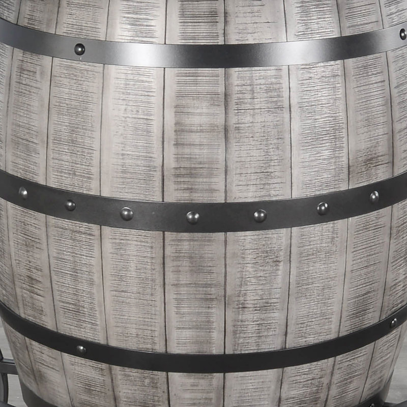 54" Round Wine Barrel Pub Table Set, Gray