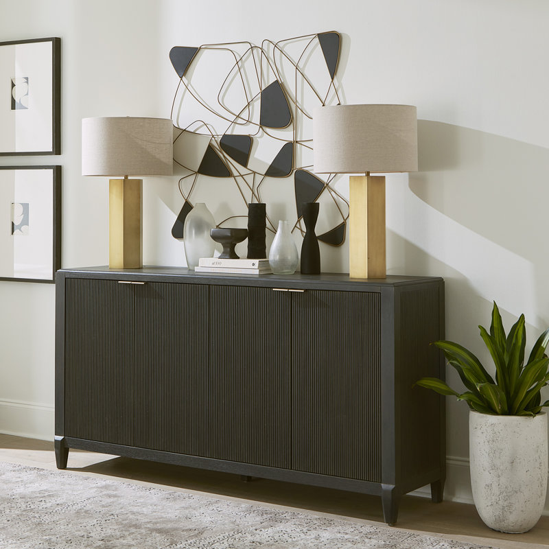 Tuxedo Finish 4-Door Server with Adjustable Shelves