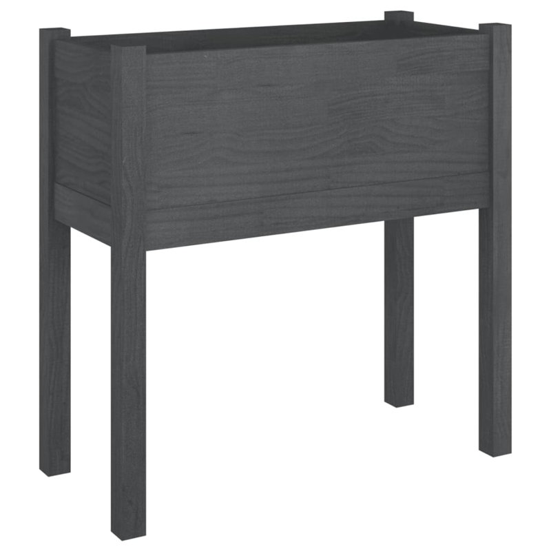 Wood Pot Planter, 27.6" H x 27.6" W x 12.2" D, Gray