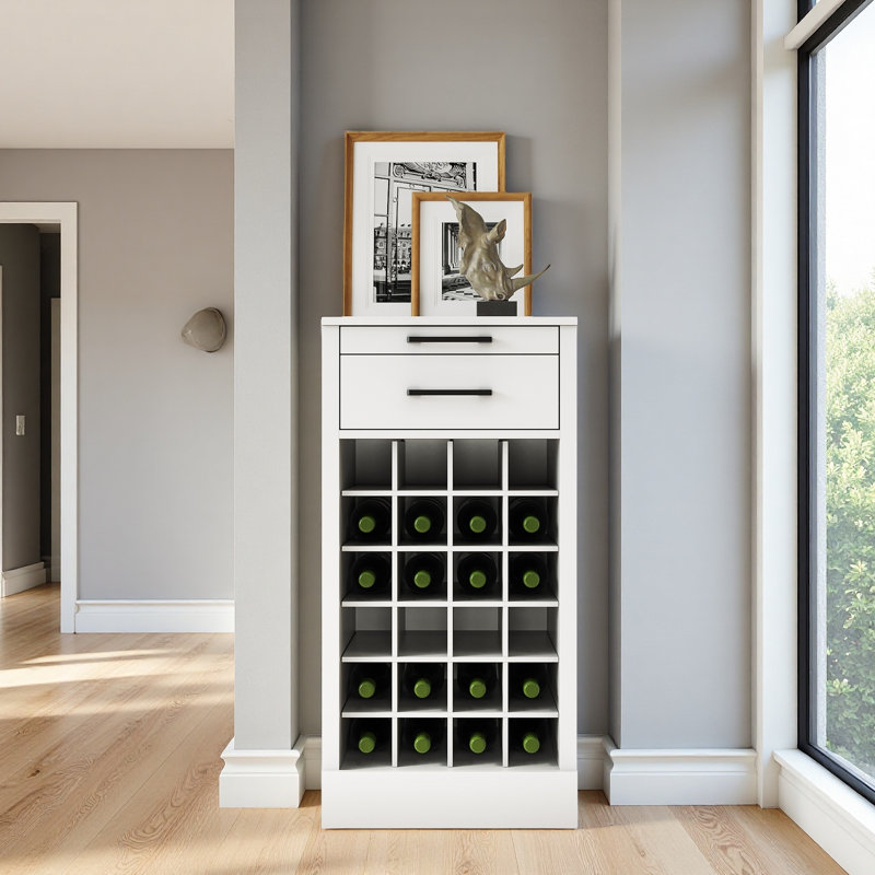 Modular 24 Wine Bar Cabinet Buffet Cabinet, White