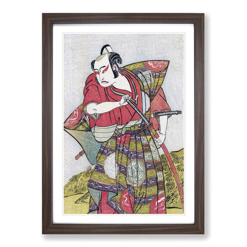 Ichikawa Yaozo by Katsukawa Shunsho - Picture Frame Painting Print, Walnut Framed, 48cm H x 36cm W x 2cm D