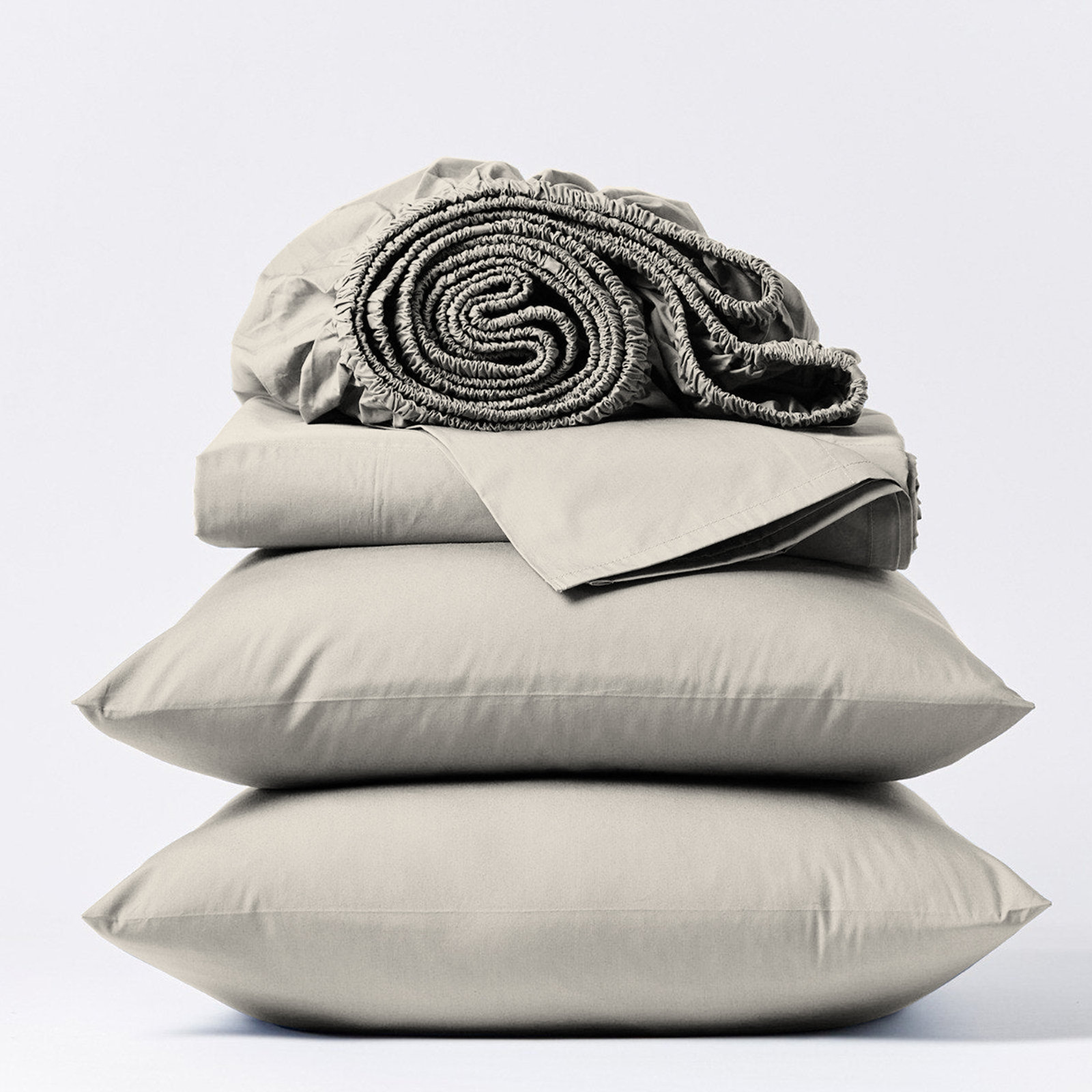 Adelaja 100% Organic Cotton Cool & Crisp Percale Weave Sheet Set, Queen, Ivory