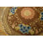 Tapis rond brun chameau antique