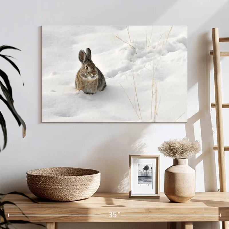 Ronce lapin dans la neige, H 16 po x l 24 po