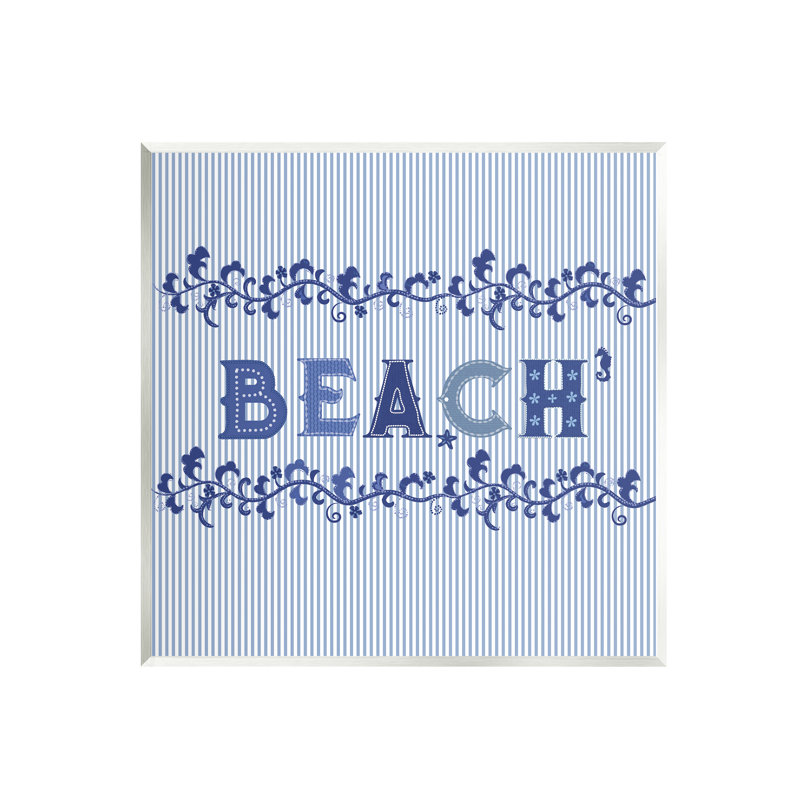 Bb-436-Wood Striped Beach Letters par Sharon Lee