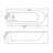 59" x 27.5" Rectangluar Alcove / Tile In Soaking Acrylic Bath Tubs with Drain
