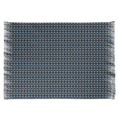 Losanges classiques noir/bleu Tapis décoratif