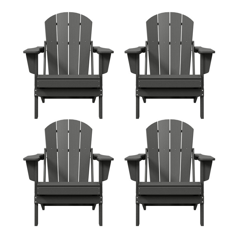 Chaise Adirondack pliante Laguna HDPE, Gris